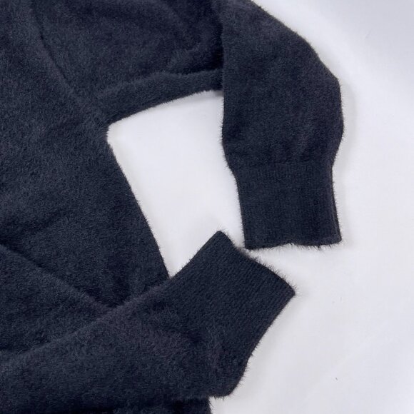 Gymshark Whitney Simmons Oversized Black Eyelash Off Shoulder Cozy Sweater Small - Picture 7 of 7